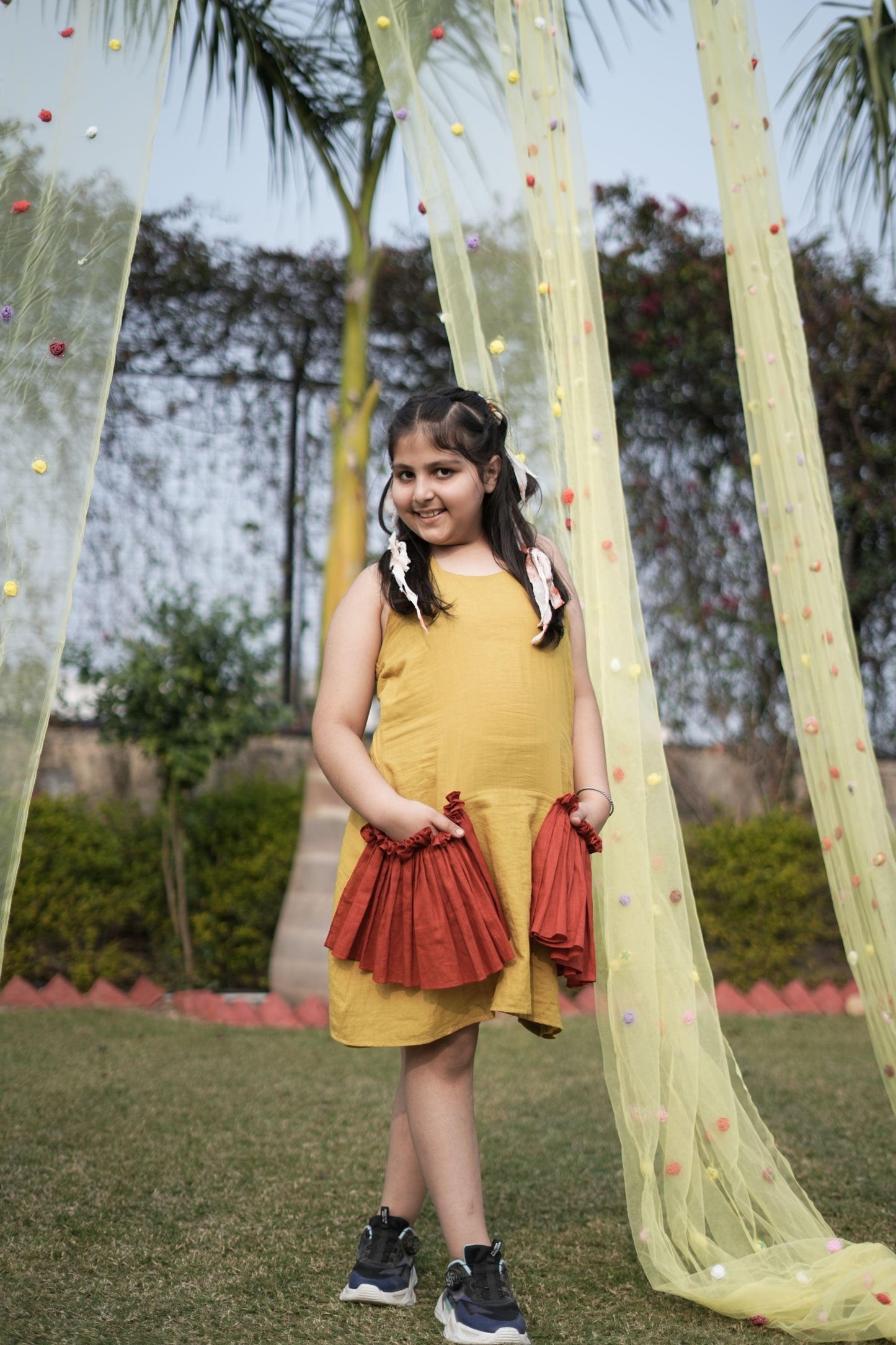 Halter Essence Dress | Cotton Mulmul, Slub | Lace Halter - Kharwals India