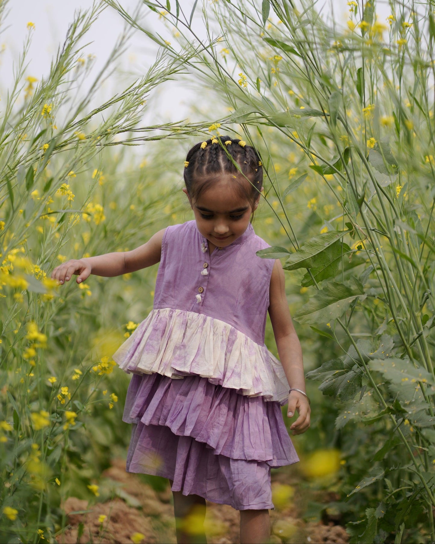 Lily Mist Dress | Mulmul Cotton | Tie Dye - Kharwals India