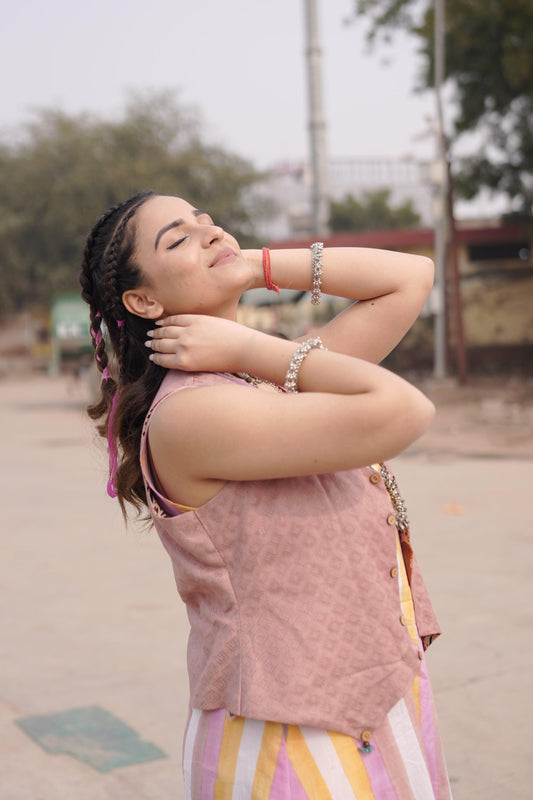 Free Spirit Ensemble Dress | Cotton Printed, Dobby | Handblock - Kharwals India