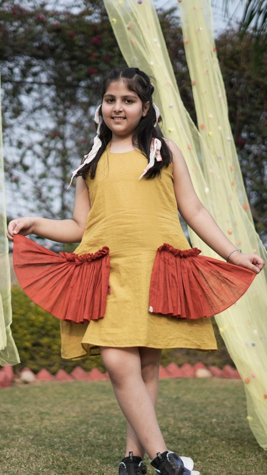 Halter Essence Dress | Cotton Mulmul, Slub | Lace Halter - Kharwals India