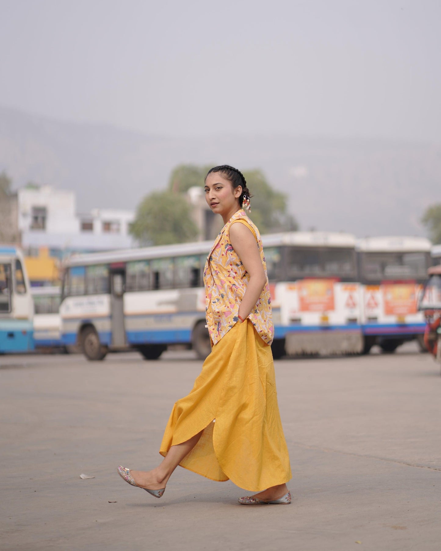 Sunlit Handblock Blazer - Kharwals India
