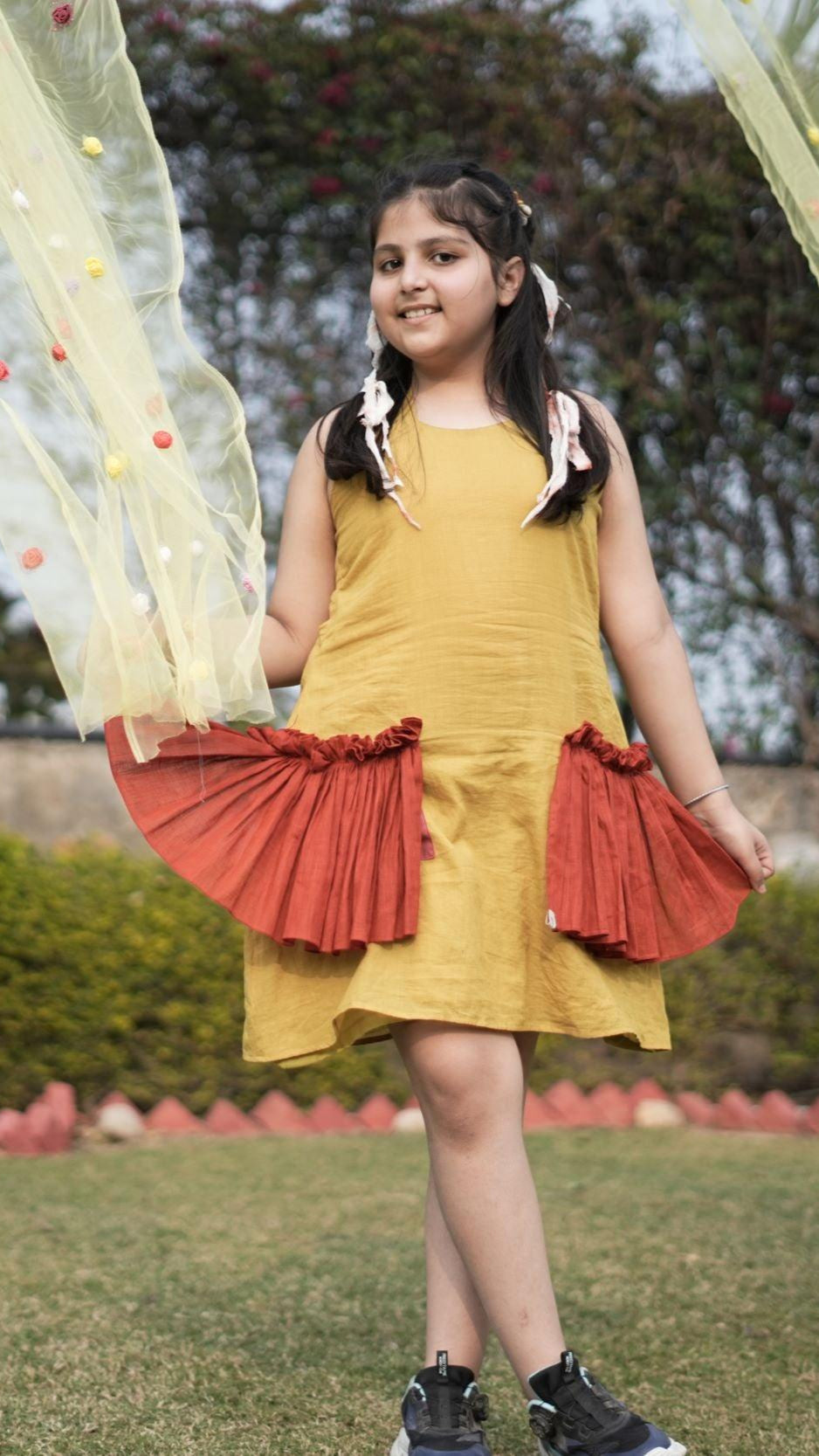 Halter Essence Dress | Cotton Mulmul, Slub | Lace Halter - Kharwals India