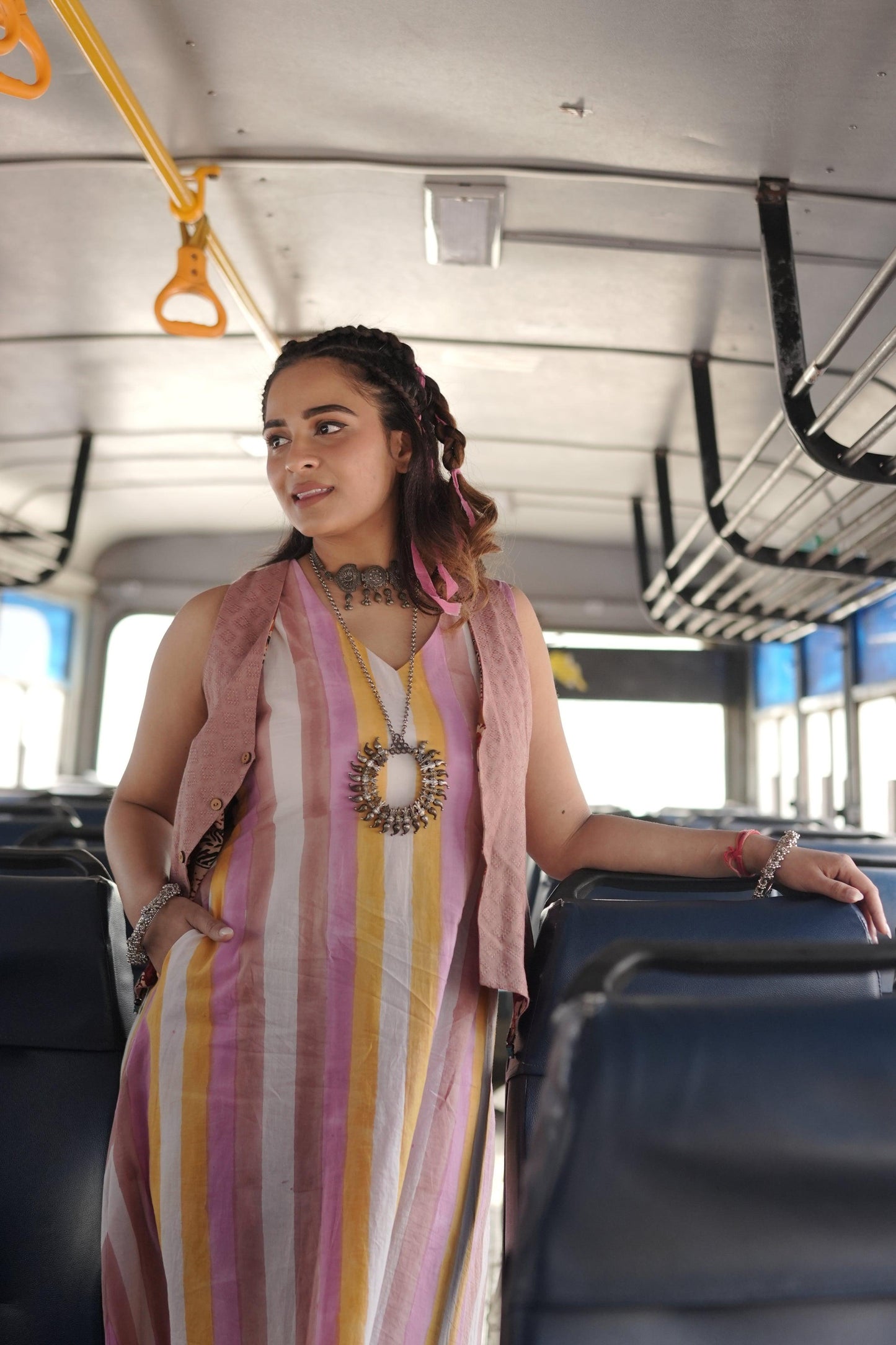 Free Spirit Ensemble Dress | Cotton Printed, Dobby | Handblock - Kharwals India
