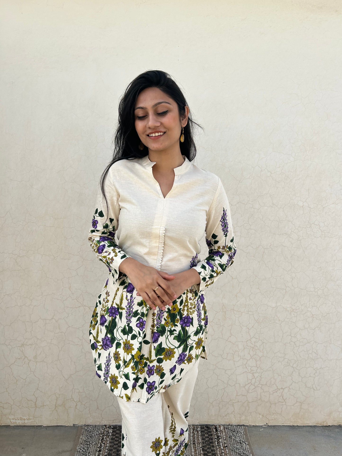 Garden Eden Co-ord set | Premium Cotton | Placement Floral Print - Kharwals India