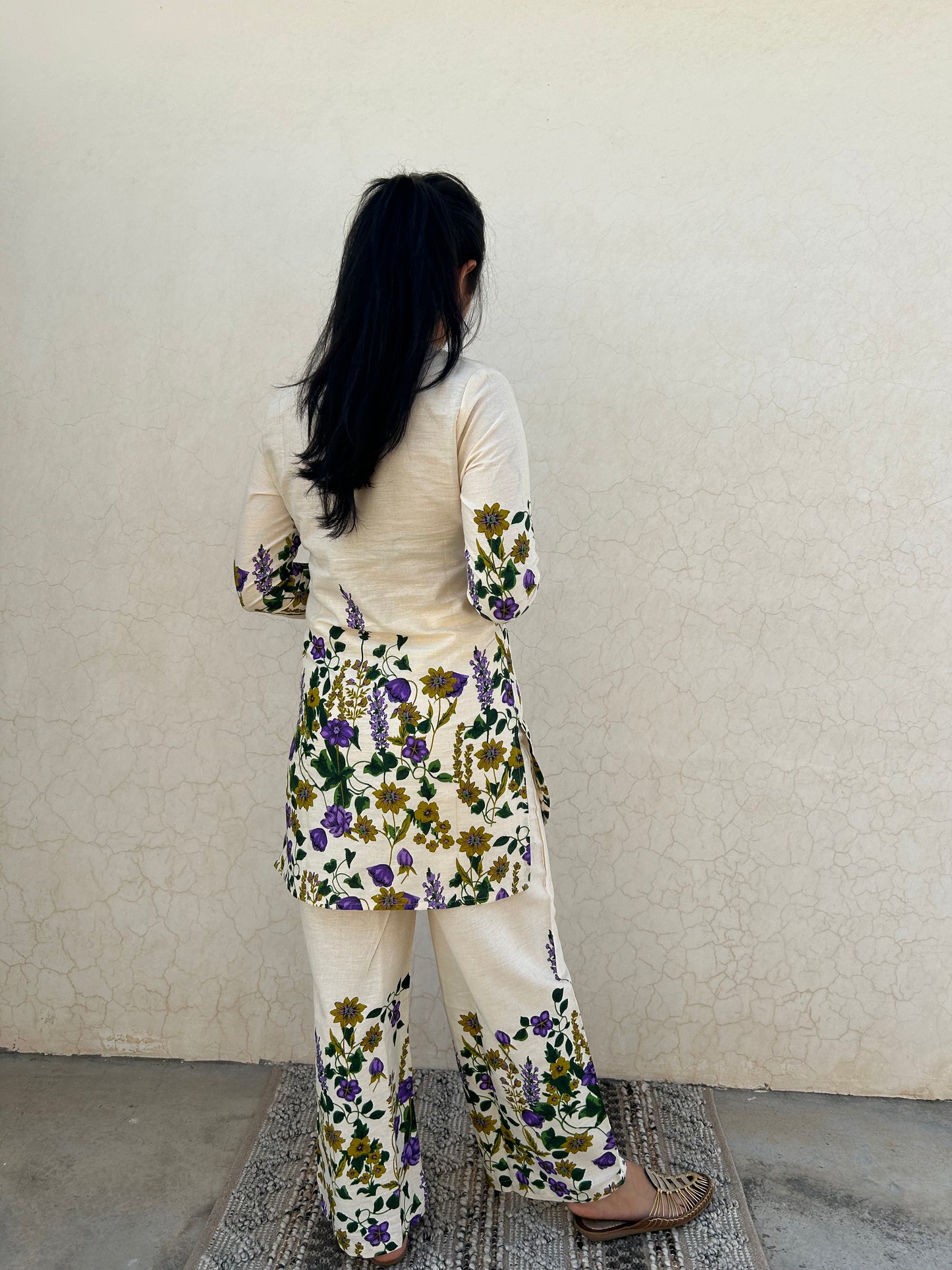 Garden Eden Co-ord set | Premium Cotton | Placement Floral Print - Kharwals India
