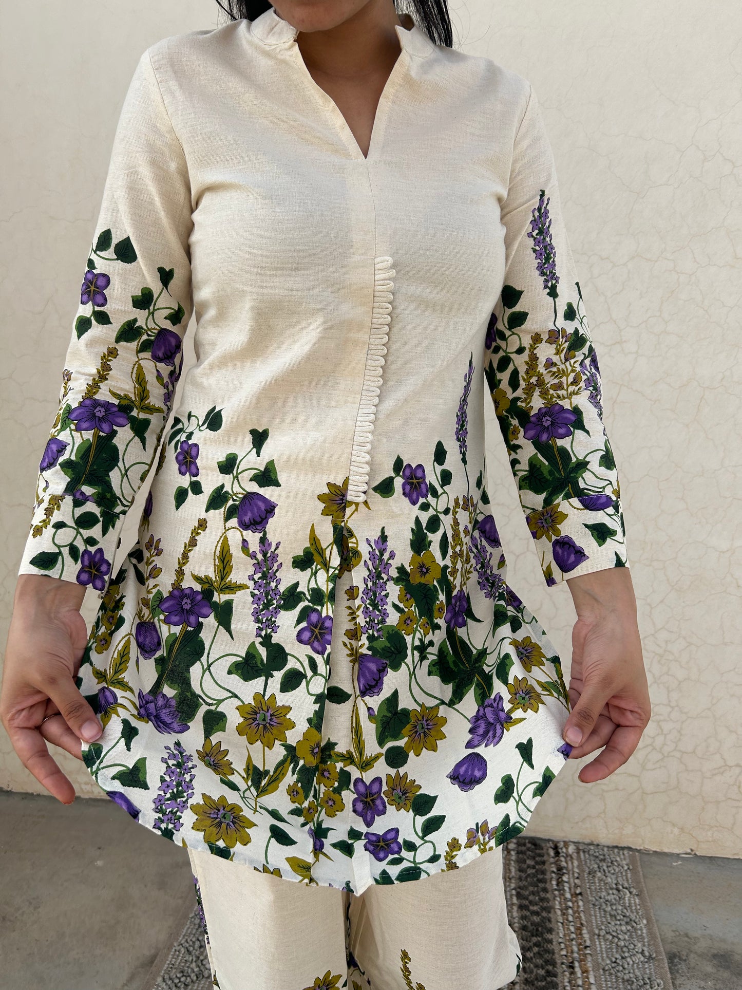 Garden Eden Co-ord set | Premium Cotton | Placement Floral Print - Kharwals India
