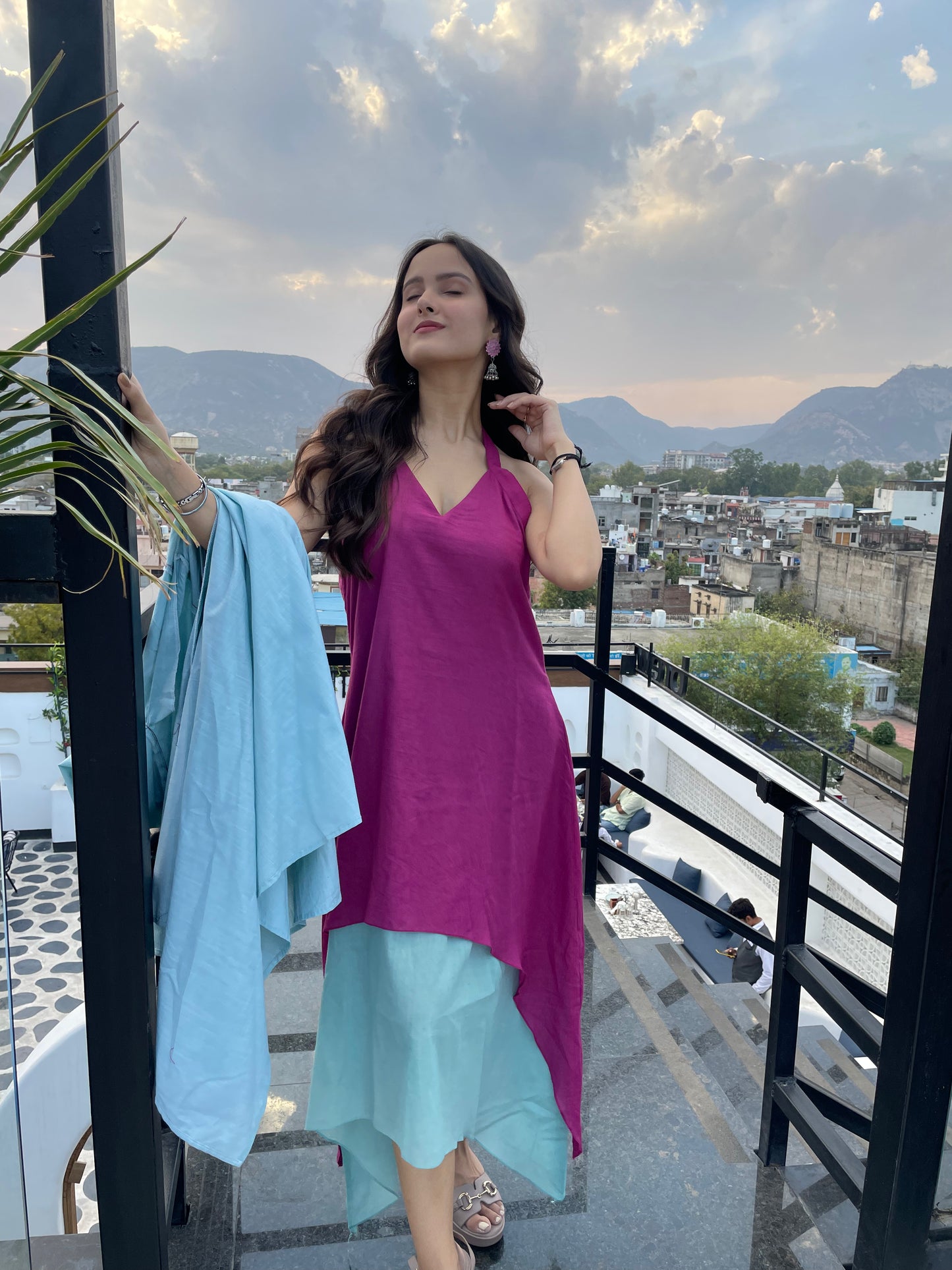 Mirage Layered Dress | Mulmul Fabric - Kharwals India
