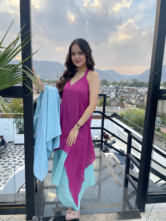 Mirage Layered Dress | Mulmul Fabric - Kharwals India