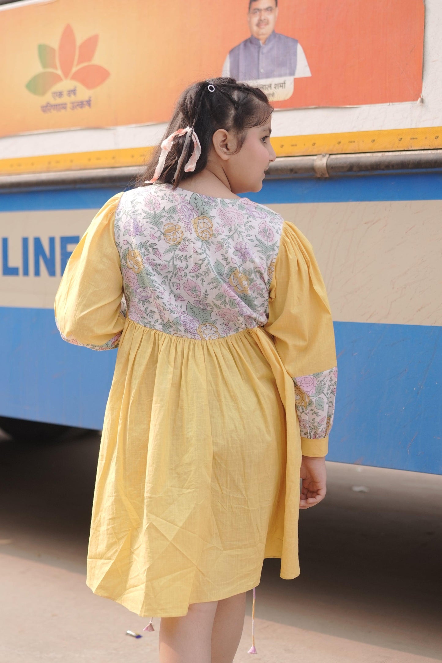 Handlock Printed Dress