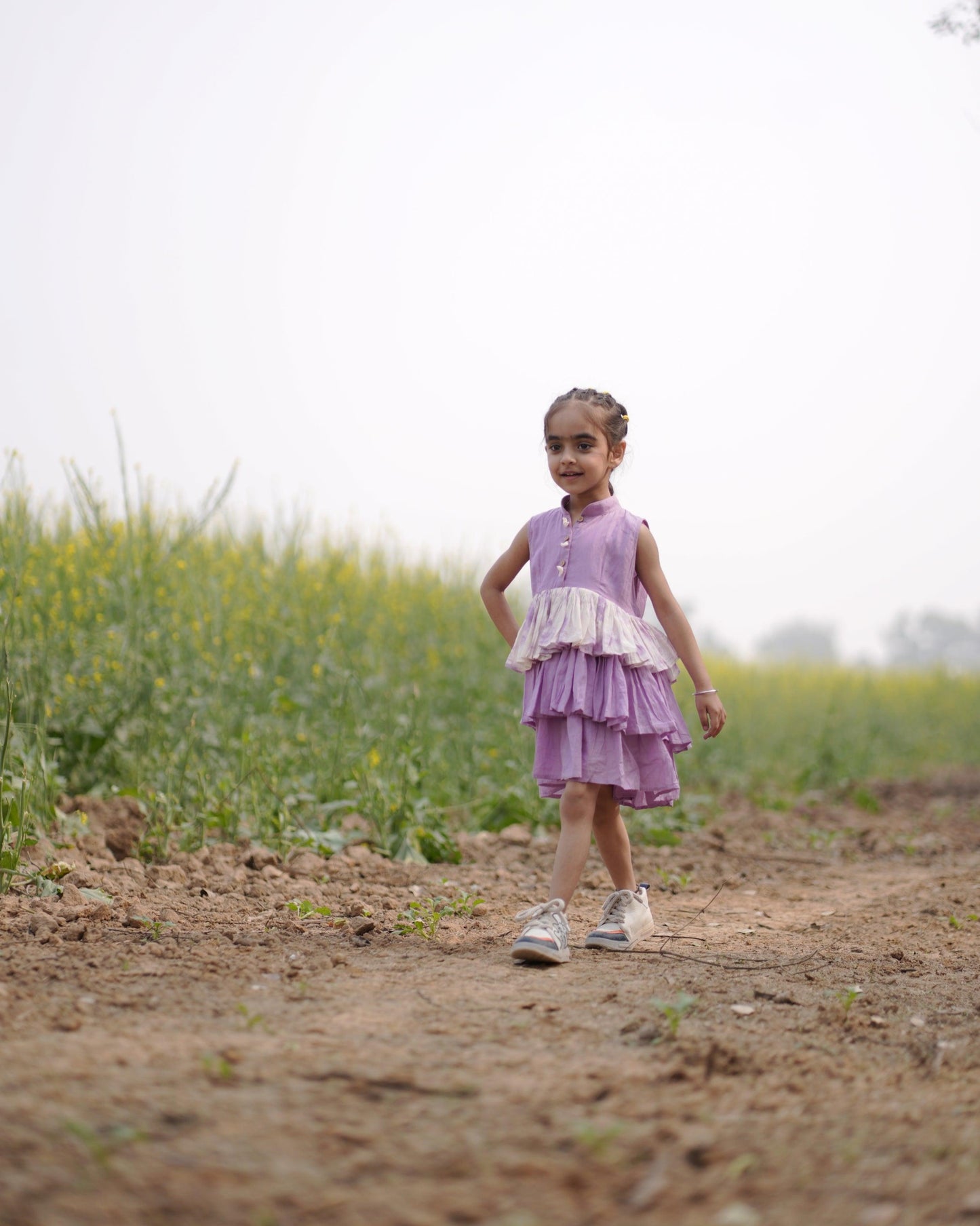 Lily Mist Dress | Mulmul Cotton | Tie Dye - Kharwals India