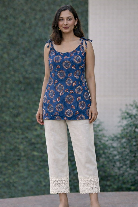 Indigo Aura Knotted Kurti