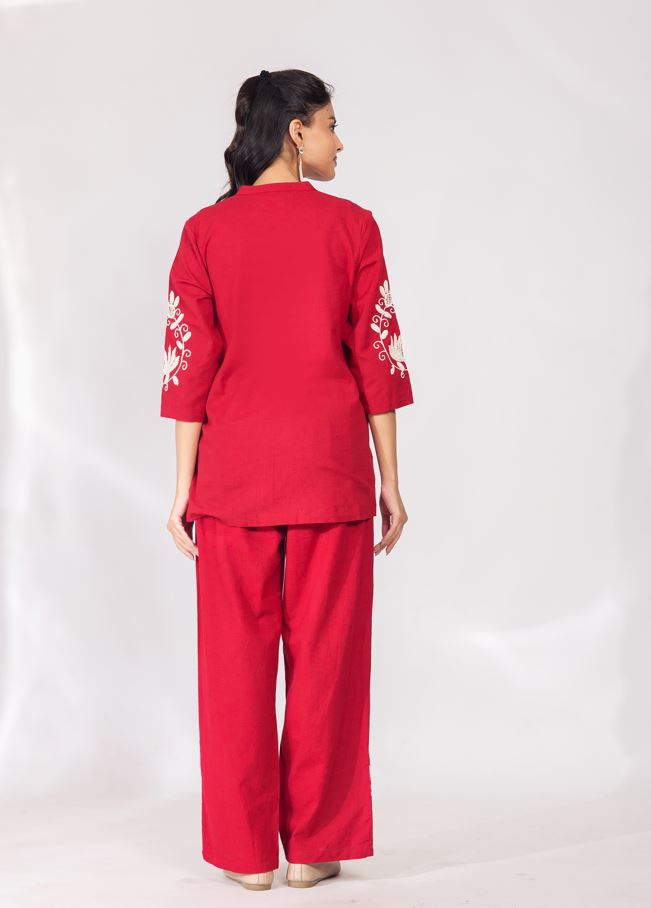Cherry light sand co-ord set - Kharwals India