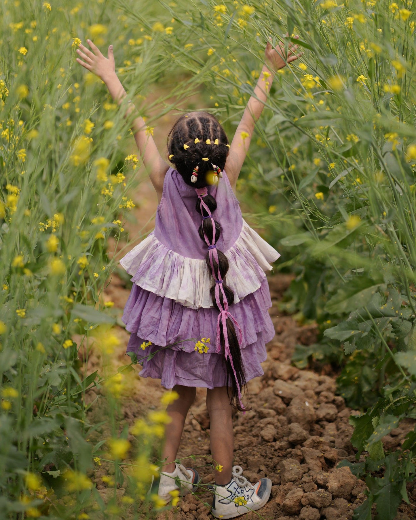 Lily Mist Dress | Mulmul Cotton | Tie Dye - Kharwals India