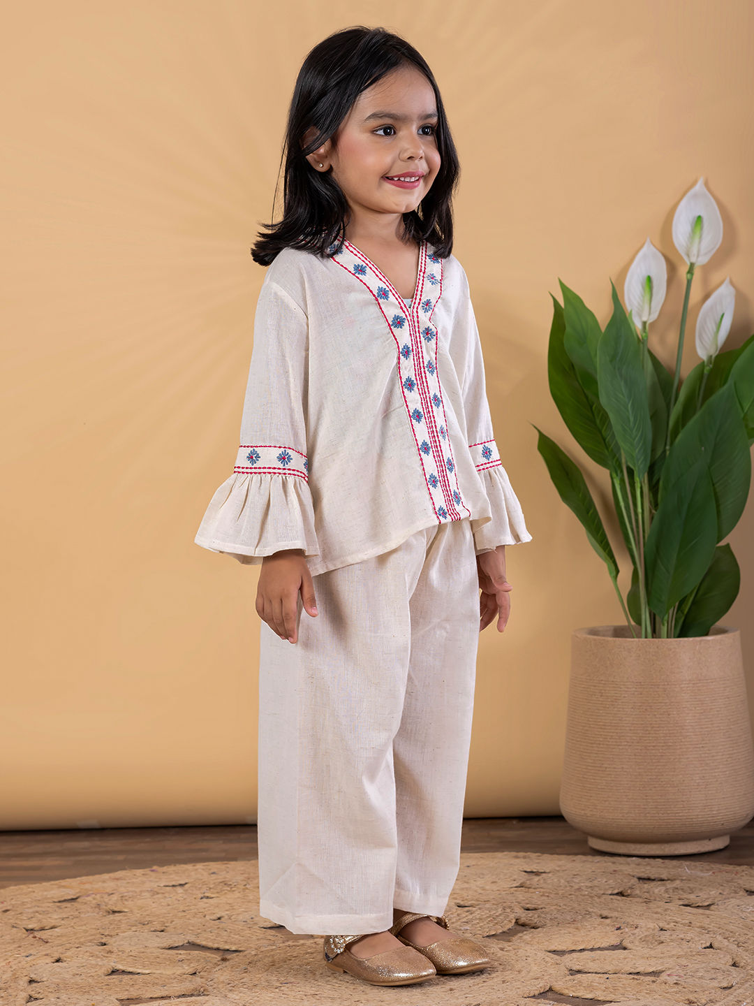 Little Blossom Hand-Embroidered Co-ord Set