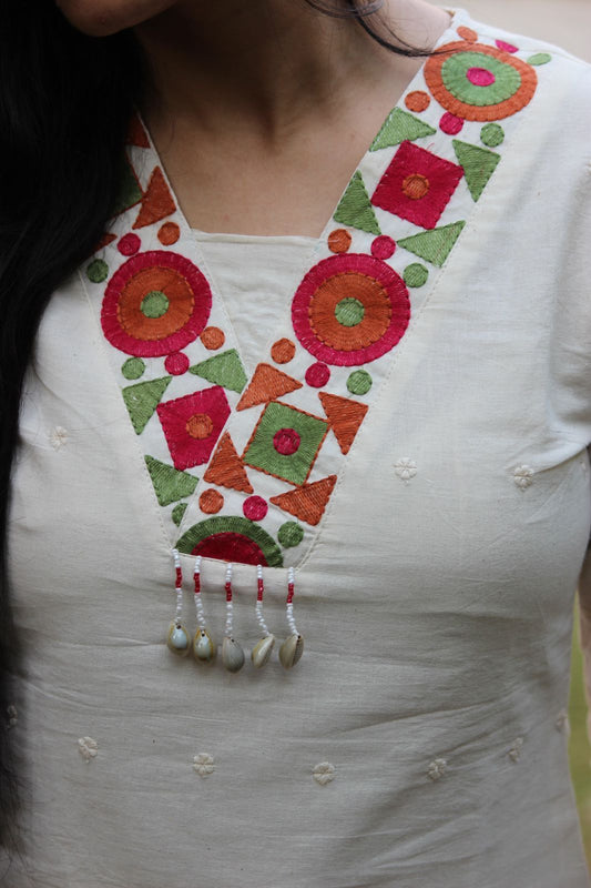 Gulnaar Mirror Cotton Co-ord Set - Kharwals India