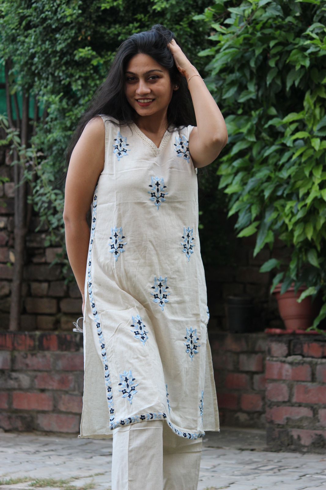 Blue Bloom Handcrafted Co-ord Set