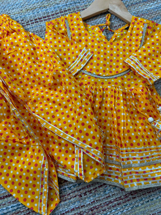 Polka Dot Festive Kurta Set - Kharwals India