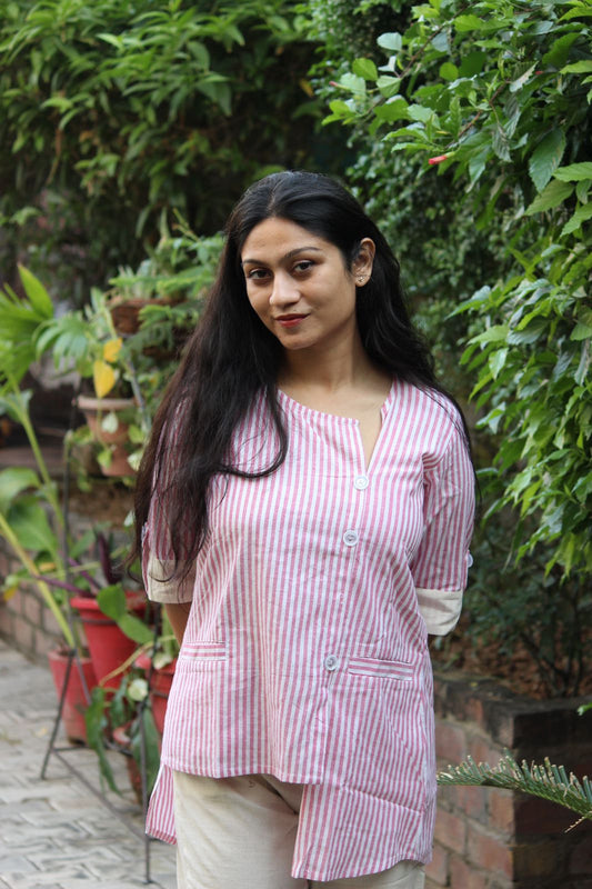 Blush Stripe Cotton Co-ord Set - Kharwals India