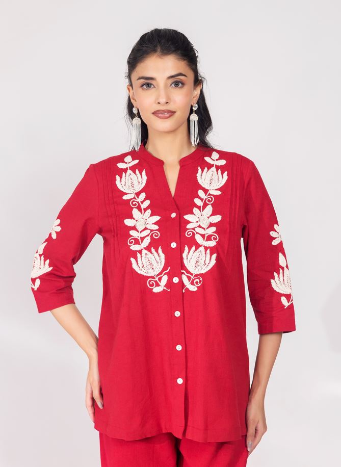 Cherry light sand co-ord set - Kharwals India