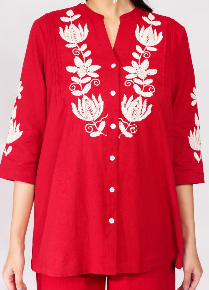 Cherry light sand co-ord set - Kharwals India