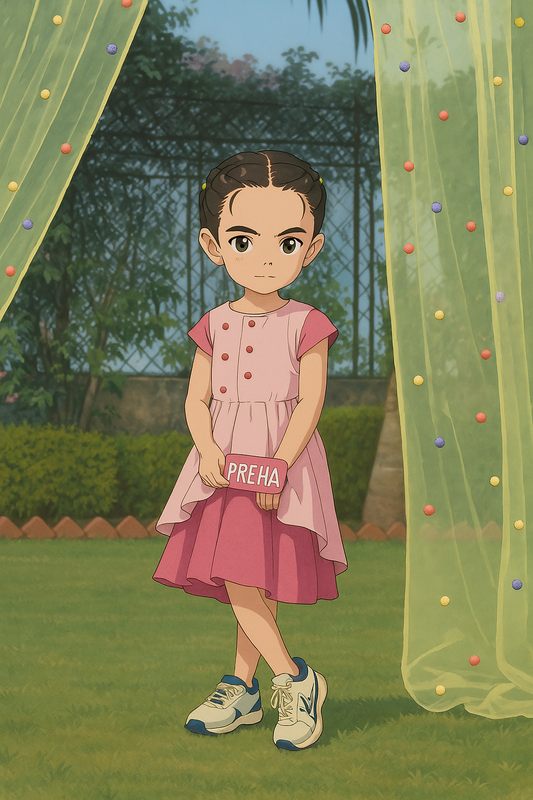Custom Blush Petal Dress | Mulmul Cotton | Custom Name Embroidered