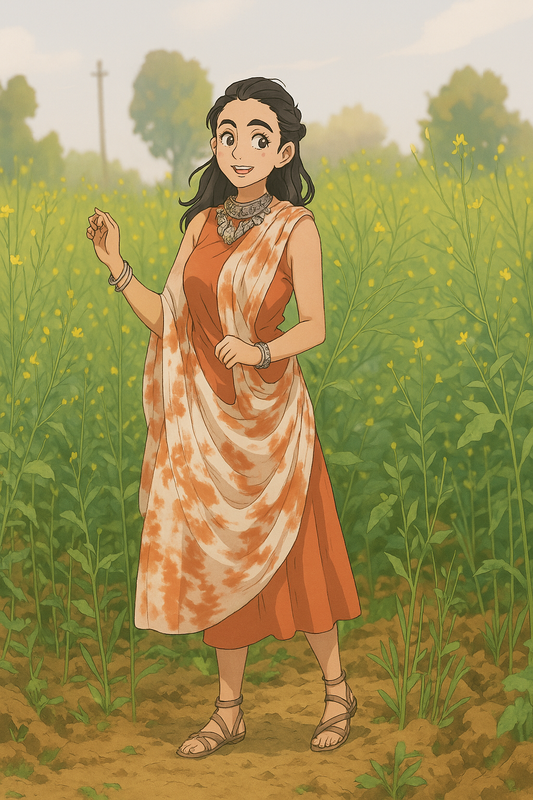Chilli Ember Dress | Mulmul Cotton | Tie Dye