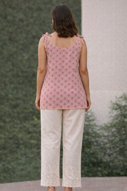 Blush Petal knotted Kurti
