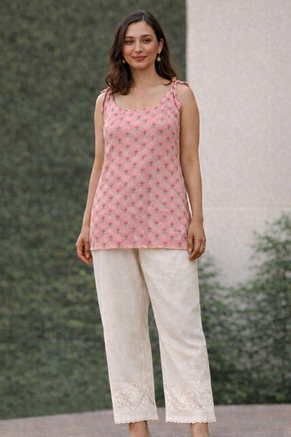 Blush Petal knotted Kurti