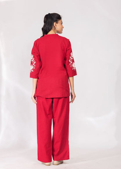 Cherry light sand co-ord set - Kharwals India