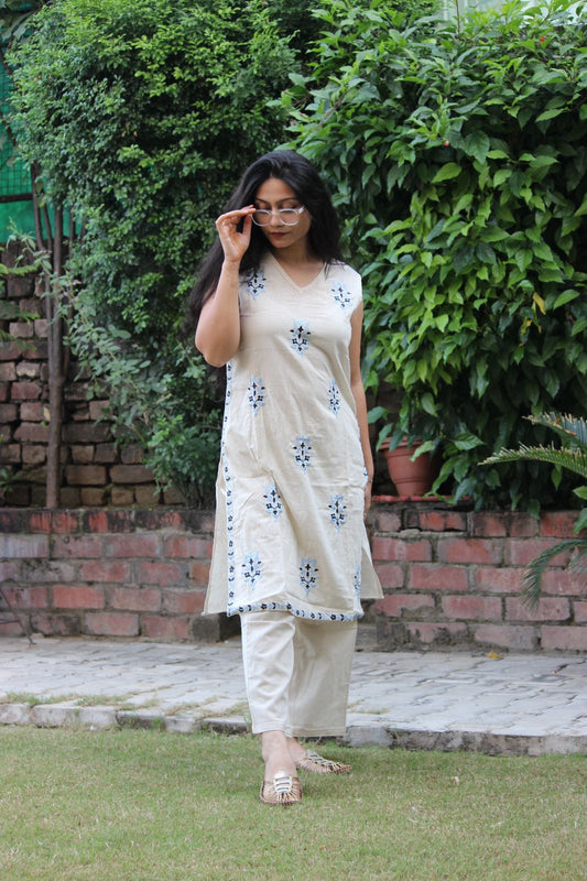 Blue Bloom Handcrafted Co-ord Set
